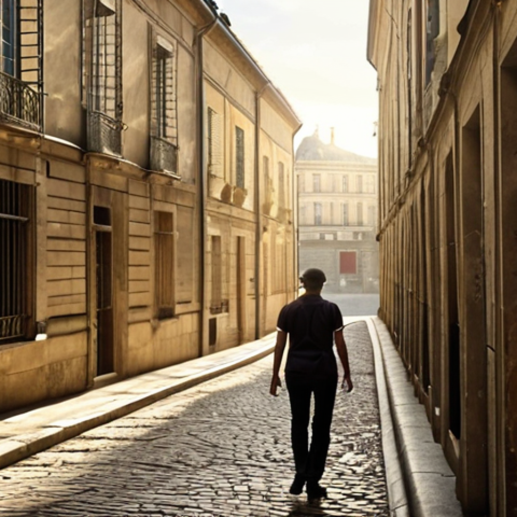 **Prompt 1:** A poignant and realistic depiction of an individual (diverse, 30s-40s, conveying resilience and hope) stepping out of the symbolic shadows of prison walls. The walls are subtly blurred or fading behind them, representing overcoming past stigma and prejudice. Ahead, a vibrant, sunlit European city street unfolds, bustling with diverse people engaged in positive interactions. There's a subtle sense of a supportive community or an outstretched hand implied in the welcoming figures in the distance. Emphasize human dignity, the potential for transformation, and the bright prospect of societal reintegration. Use warm, natural lighting and incorporate classic French architectural elements in the urban background.
