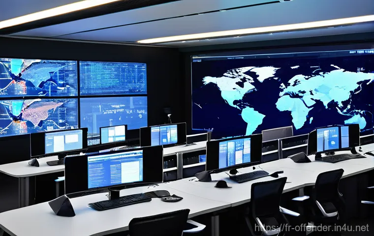 조직범죄 수사 기법과 한계 - **Prompt:** A dimly lit, high-tech underground lair where a group of sophisticated cybercriminals op...